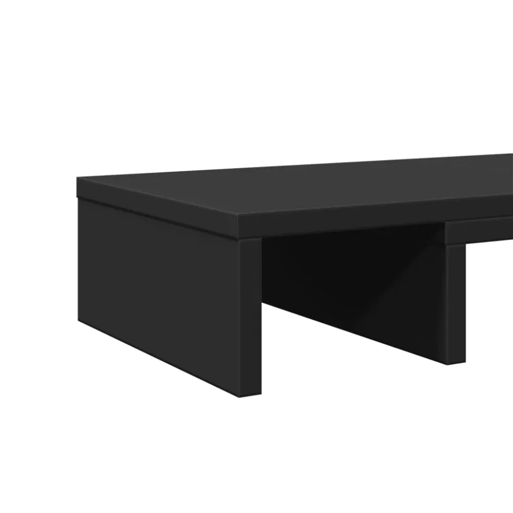 Support de moniteur table meuble bureau élévateur réglable bois d'ingénierie noir 02_0045017
