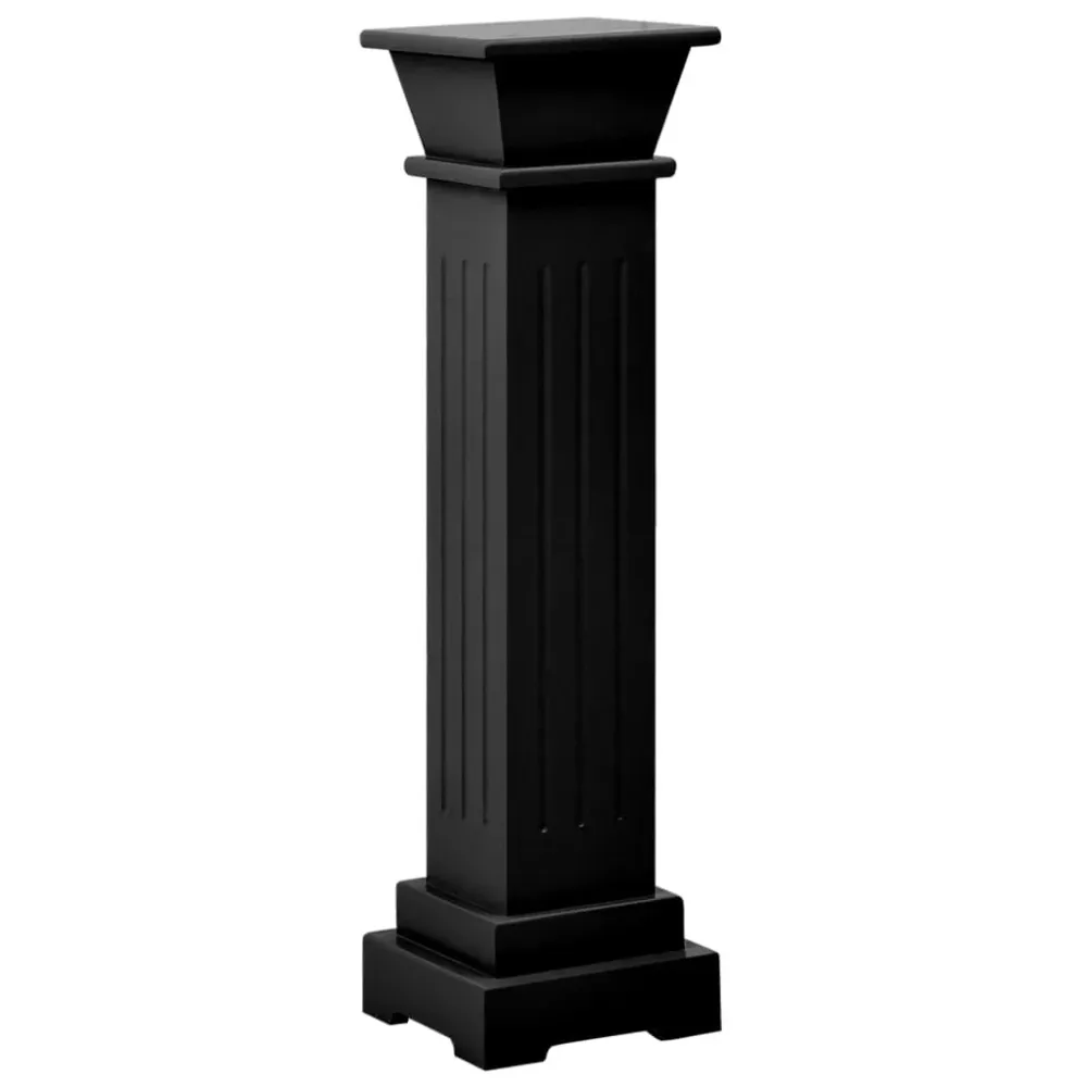 Support pilier traditionnel carré pour plantes 17 x 17 x 66 cm mDF noir 02_0045033