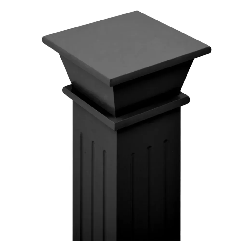 Support pilier traditionnel carré pour plantes 17 x 17 x 66 cm mDF noir 02_0045033