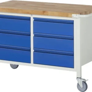 Établi mobile RAU BASIC-8 - exemple 8473 conteneur à dupliqué base (6x tiroir) 1250x880x700 mm A5-8473I2-12S acheter à bas...