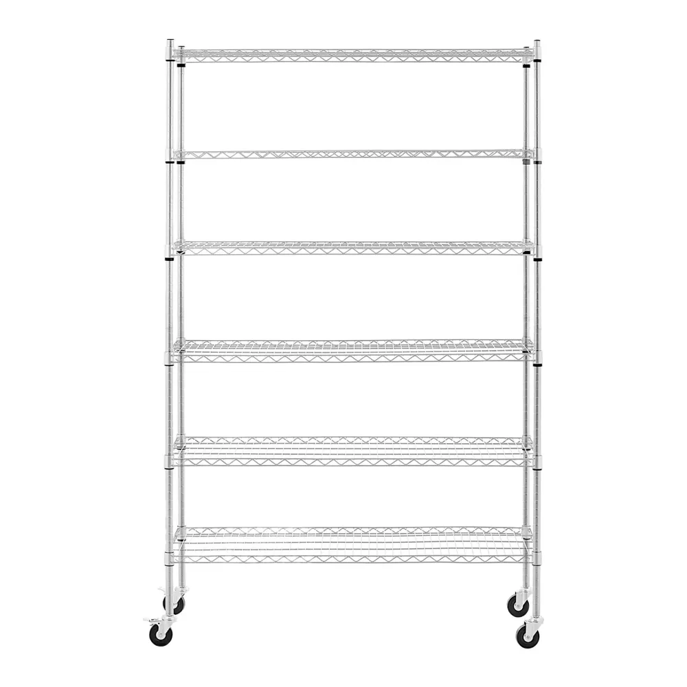 Étagère charge lourde métallique 120 x 45 x 190 cm 90 kg 4 roulettes étagère sur pied étagère sans vis 14_0005155