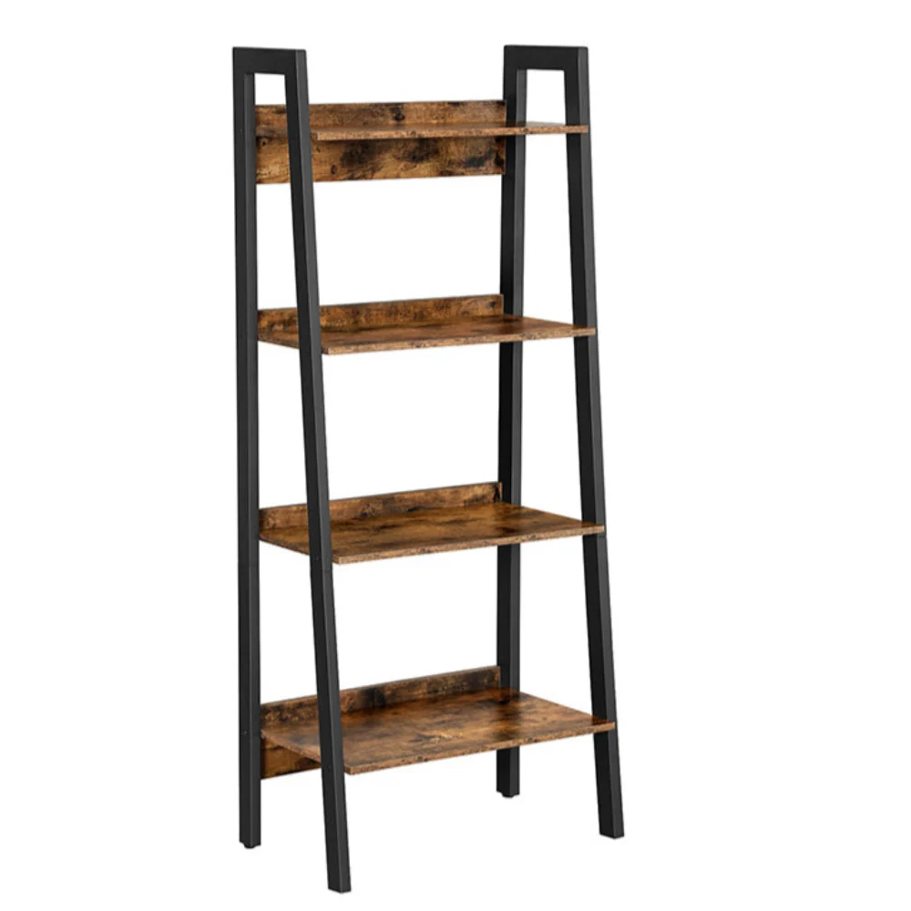 Étagère échelle à 4 niveaux bibliothèque étagère de rangement pour salon bureau chambre cuisine cadre en métal accessible...