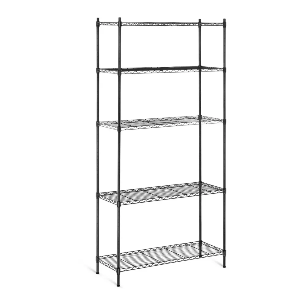 Étagère métallique professionnelle noire 35 x 90 x 180 cm 150 kg 14_0001538
