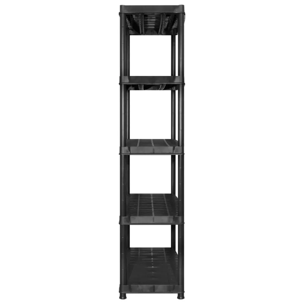 Étagère de rangement à 5 niveaux 170 x 40 x 185 cm Plastique noir 02_0045702