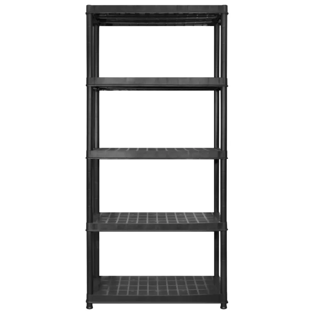 Étagère de rangement à 5 niveaux 170 x 40 x 185 cm Plastique noir 02_0045702