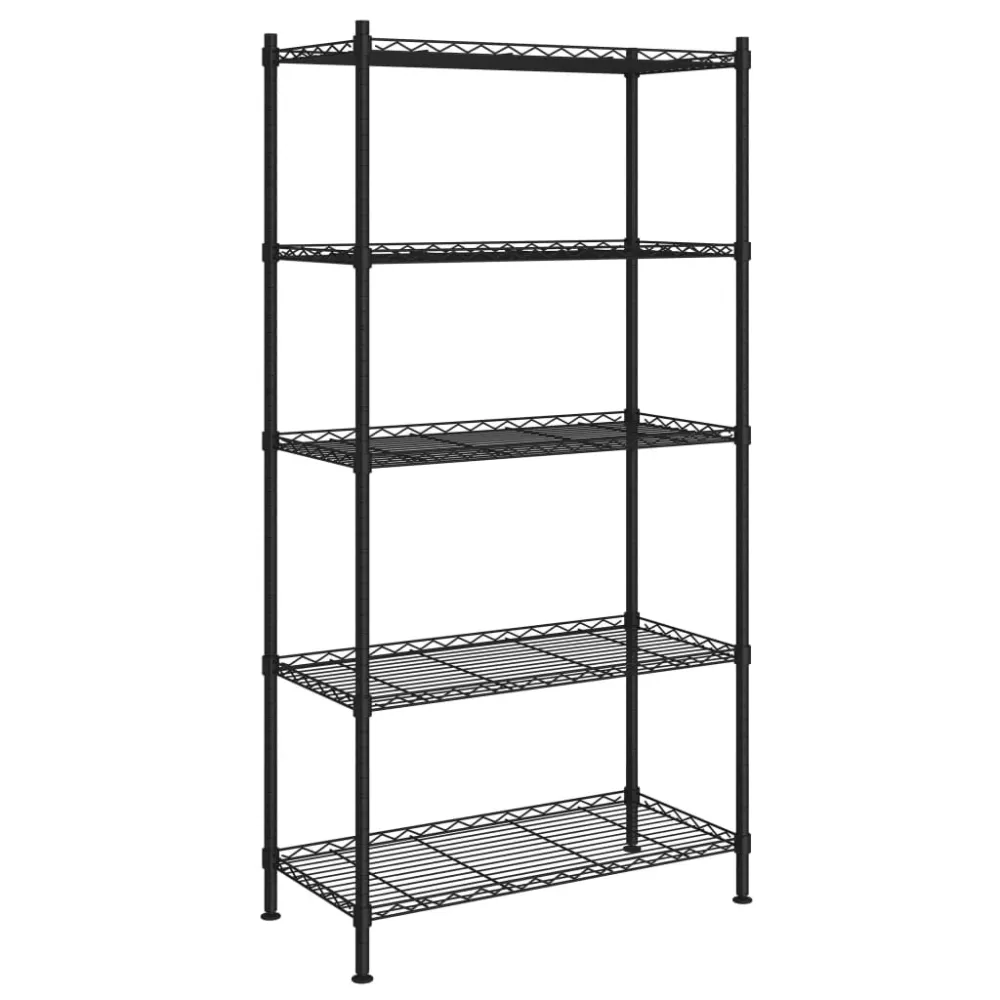 Étagère de rangement 5 niveaux 90 x 35 x 180 cm 250 kg noir 02_0045694
