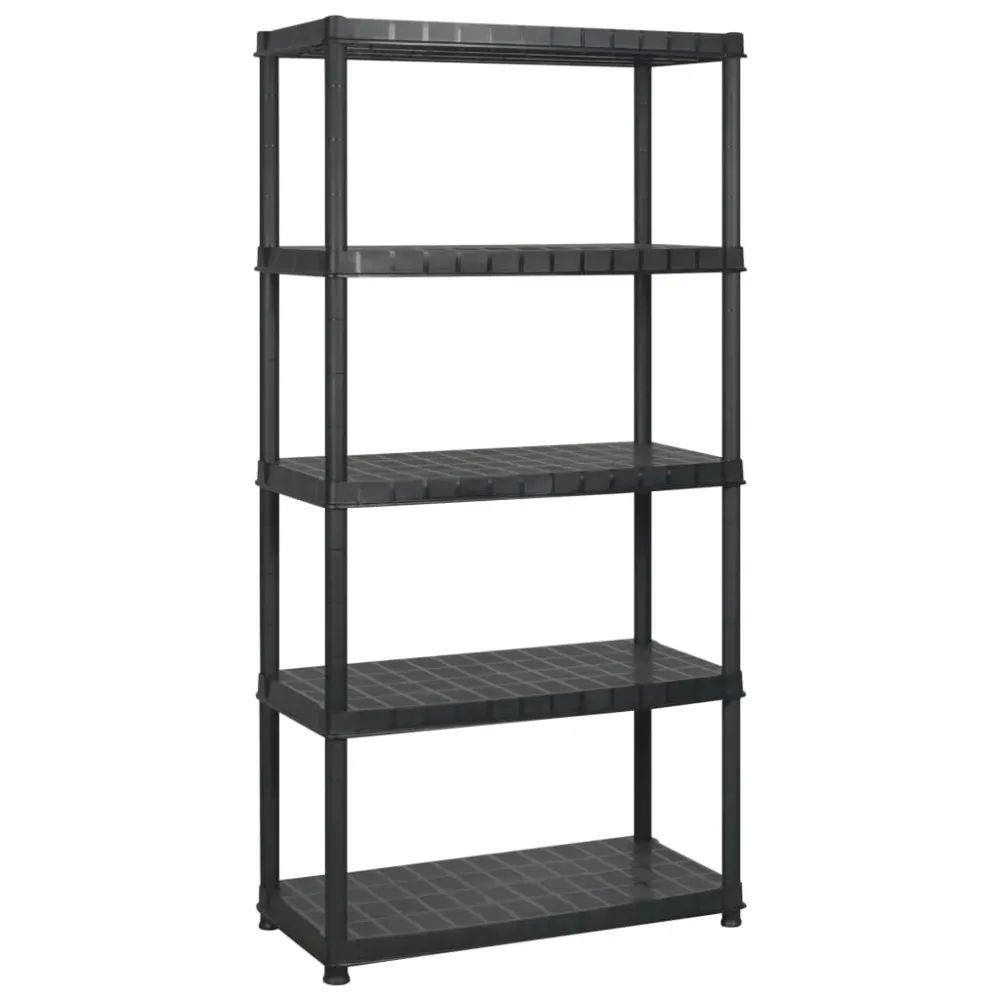 Étagère de rangement à 5 niveaux 183 x 45,7 x 185 cm Plastique noir 02_0045703