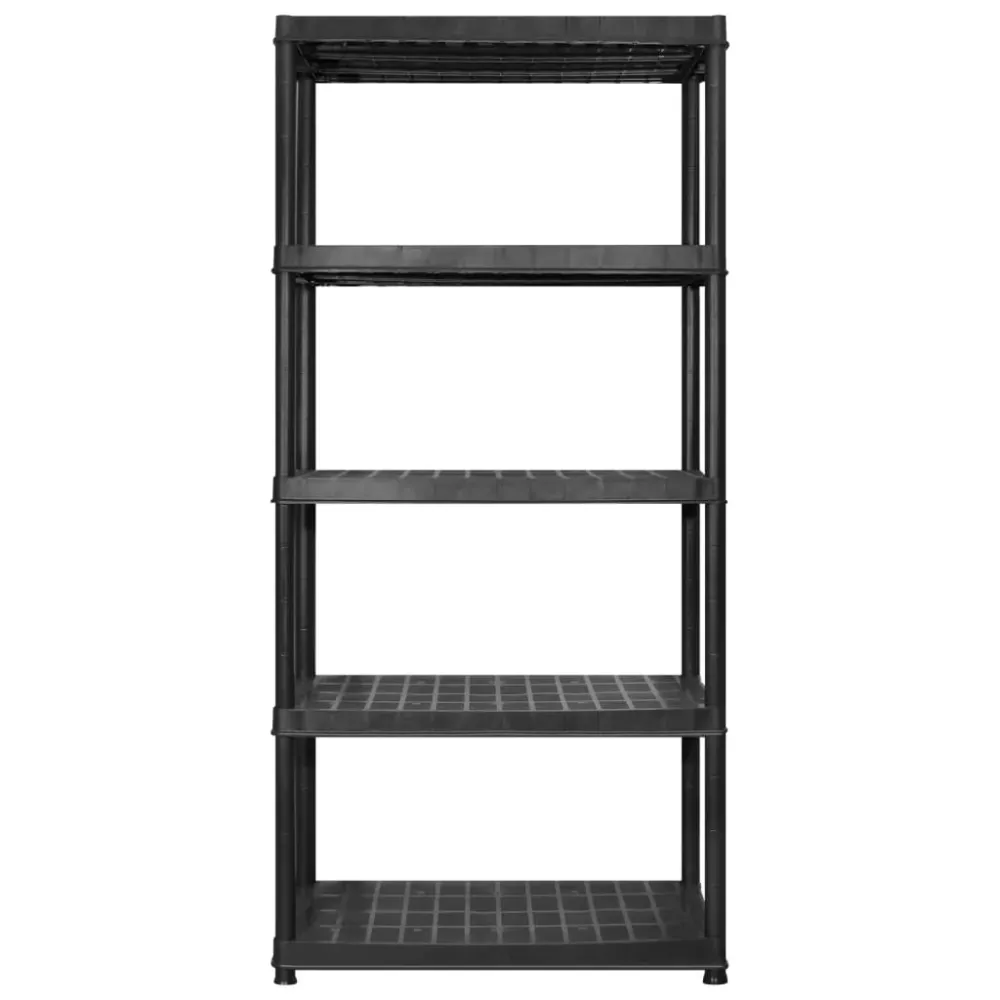 Étagère de rangement à 5 niveaux 183 x 45,7 x 185 cm Plastique noir 02_0045703