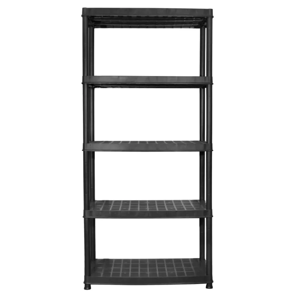 Étagère de rangement à 5 niveaux 85 x 40 x 185 cm Plastique noir 02_0045707