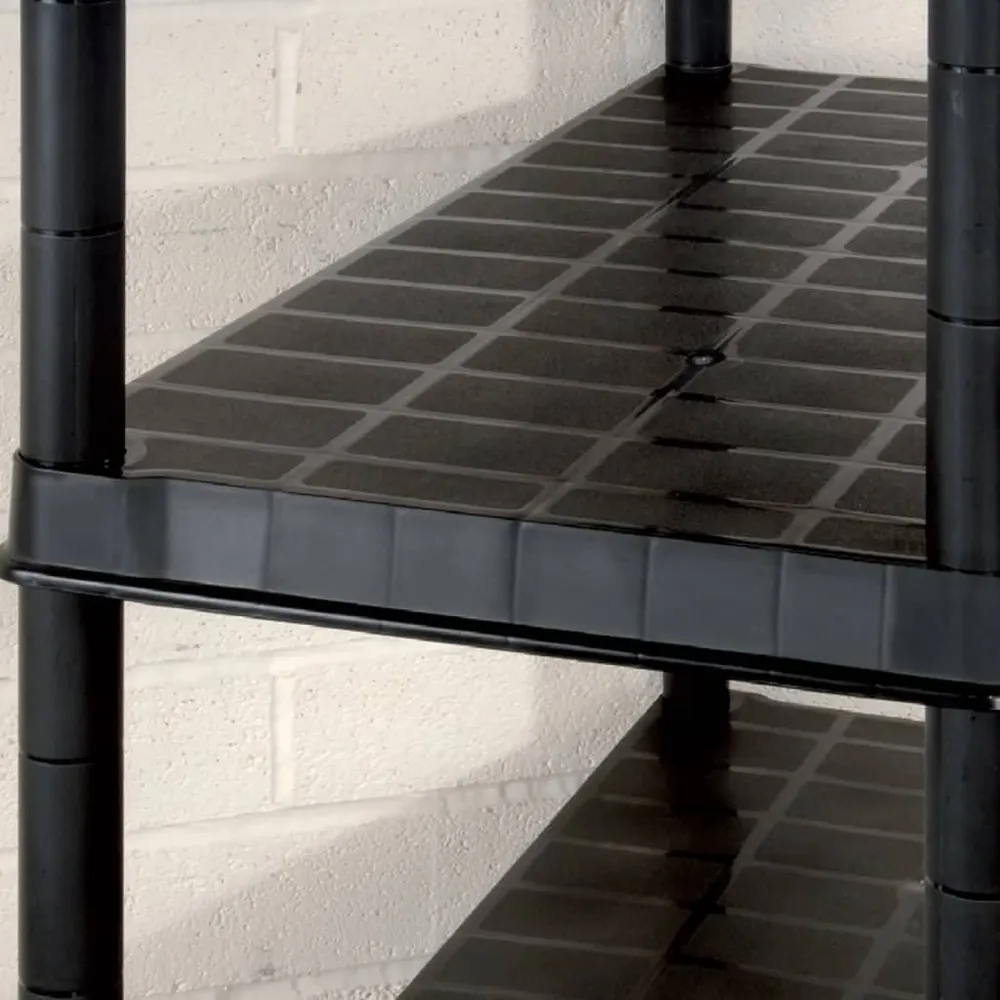Étagère de rangement à 5 niveaux 255 x 40 x 185 cm Plastique noir 02_0045704