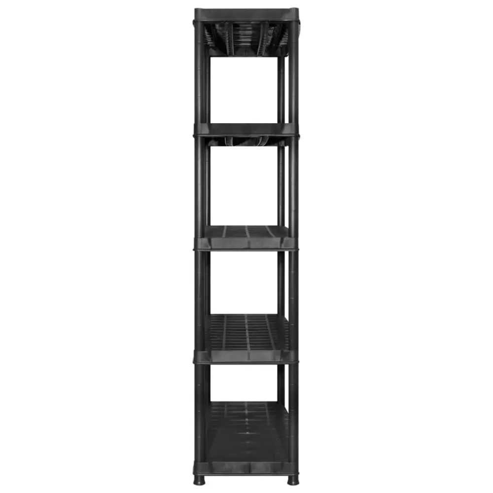 Étagère de rangement à 5 niveaux 255 x 40 x 185 cm Plastique noir 02_0045704