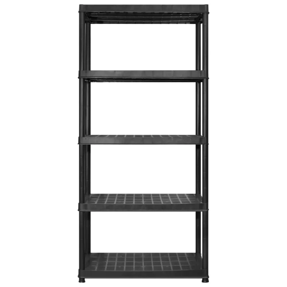 Étagère de rangement à 5 niveaux 366 x 45,7 x 185 cm Plastique noir 02_0045706