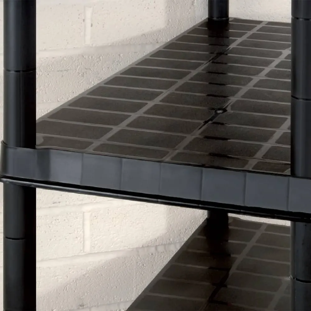 Étagère de rangement à 5 niveaux 366 x 45,7 x 185 cm Plastique noir 02_0045706