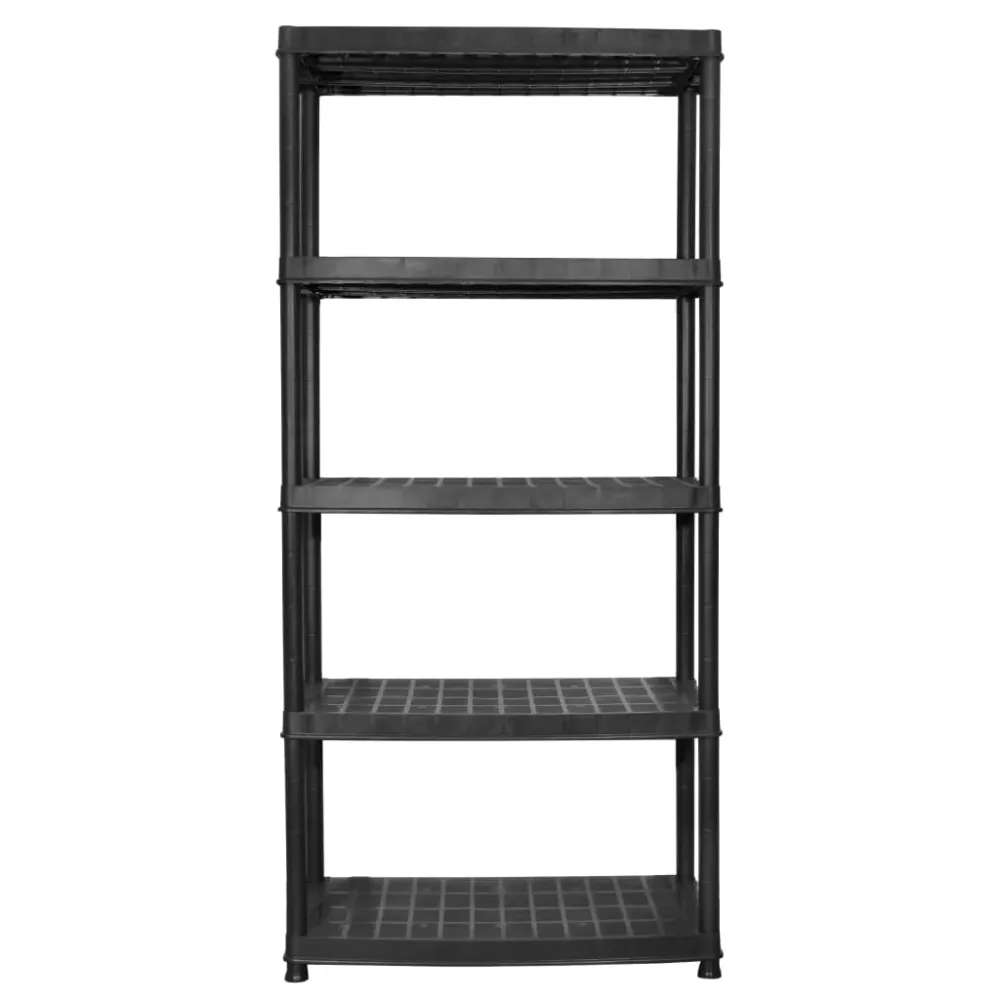 Étagère de rangement à 5 niveaux 91,5 x 45,7 x 185 cm Plastique noir 02_0045708