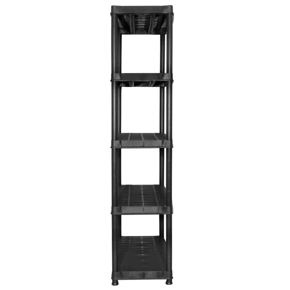 Étagère de rangement à 5 niveaux 91,5 x 45,7 x 185 cm Plastique noir 02_0045708
