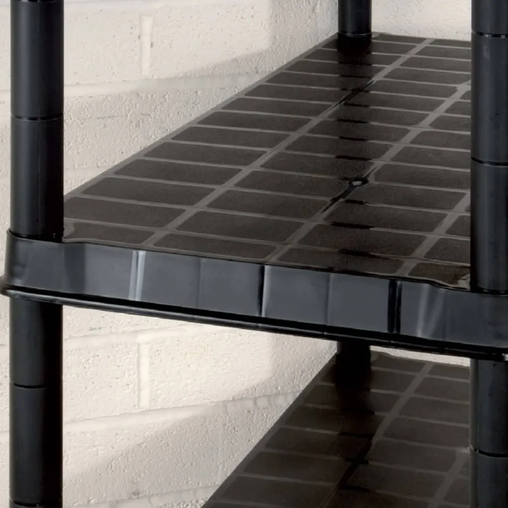 Étagère de rangement à 5 niveaux 91,5 x 45,7 x 185 cm Plastique noir 02_0045708