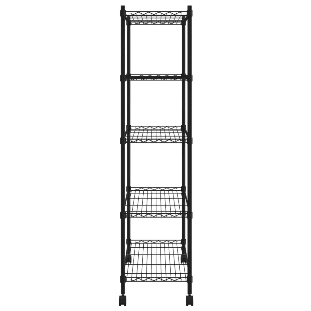 Étagère de rangement 5 niveaux roues 75 x 35 x 155 cm 250 kg noir 02_0045700