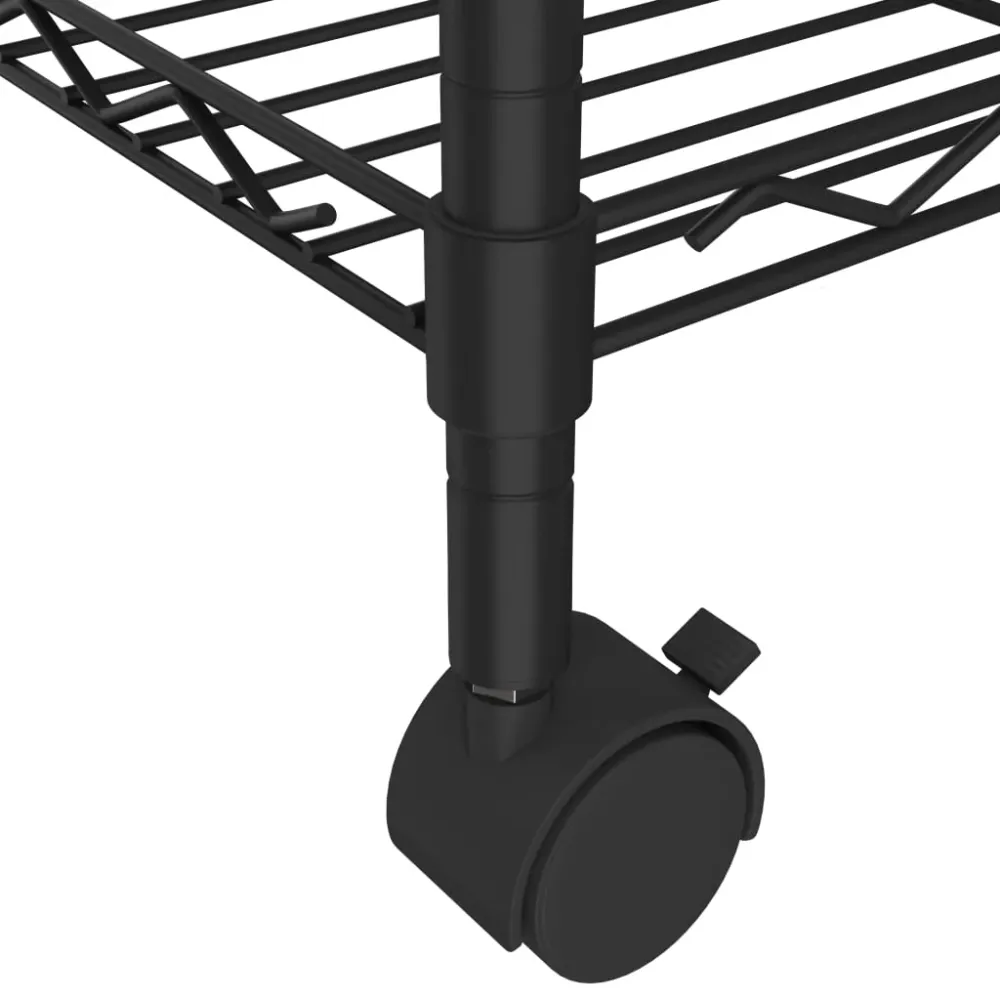 Étagère de rangement 5 niveaux roues 75 x 35 x 155 cm 250 kg noir 02_0045700