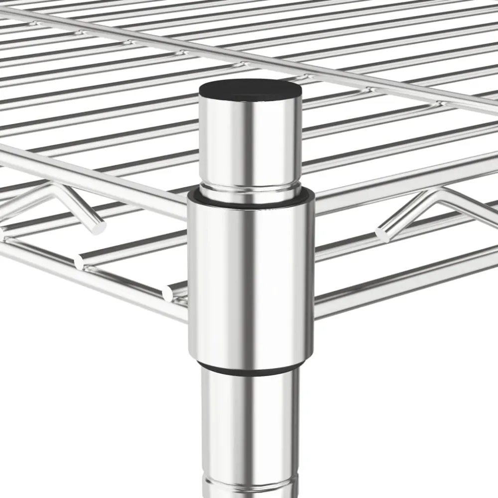 Étagère de rangement 5 niveaux roues 75 x 35 x 155 cm Chromé 250 kg Argent 02_0045701