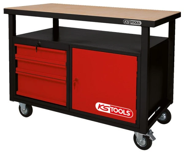 KS Tools Établi mobile avec 3 tiroirs et 1 porte 865.0101 se procurer à bas prix