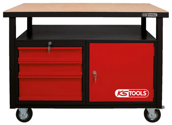 KS Tools Établi mobile avec 3 tiroirs et 1 porte 865.0101 se procurer à bas prix