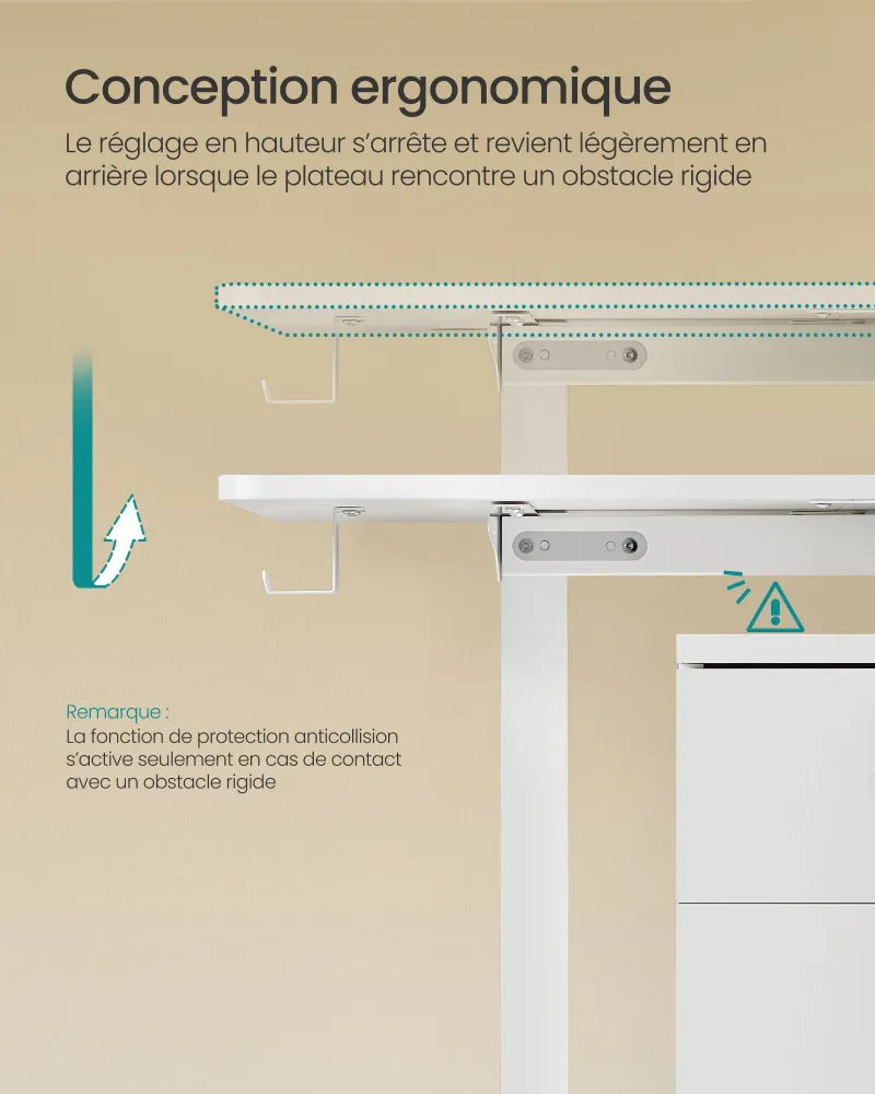 Archivage Premium Bureau électrique assis-debout bureau réglable en hauteur 60 x 120 x (72-120) cm 4 hauteurs mémorisables...