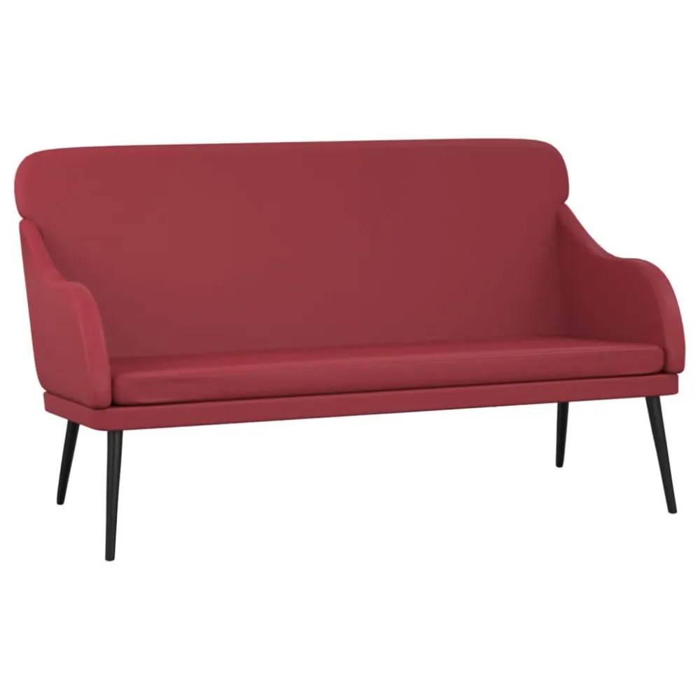 Banc banquette rouge bordeau x 110 x 76 x 80 cm synthétique 02_0010707 Montage sans Outils