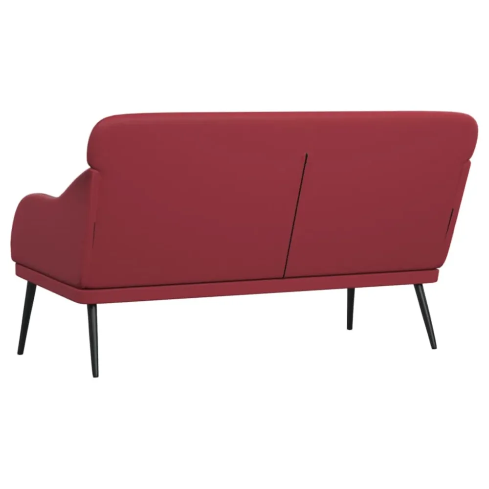 Banc banquette rouge bordeau x 110 x 76 x 80 cm synthétique 02_0010707 Montage sans Outils