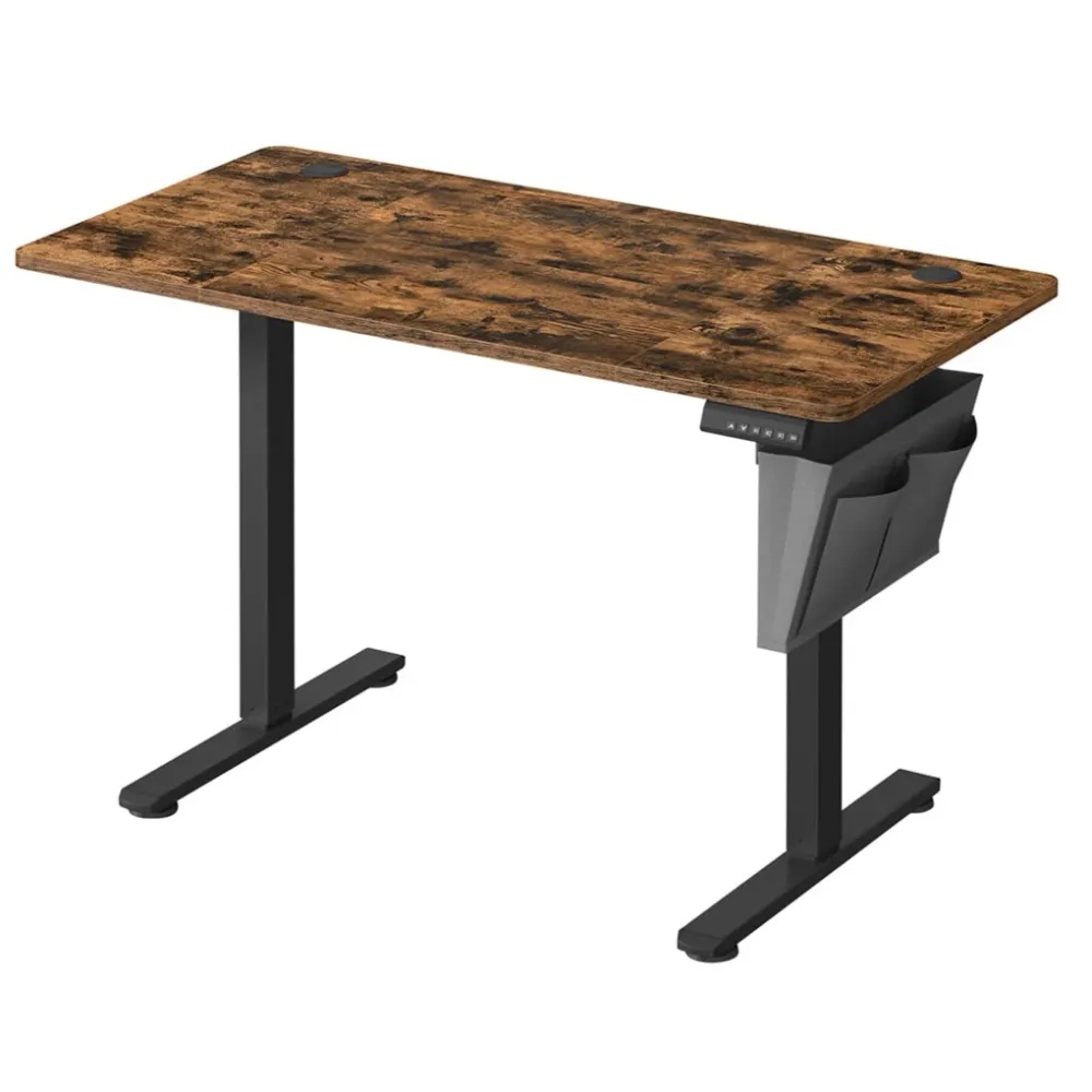 Boîte de classement Bureau électrique assis-debout bureau réglable en hauteur 60 x 120 x (72-120) cm 4 hauteurs mémorisabl...