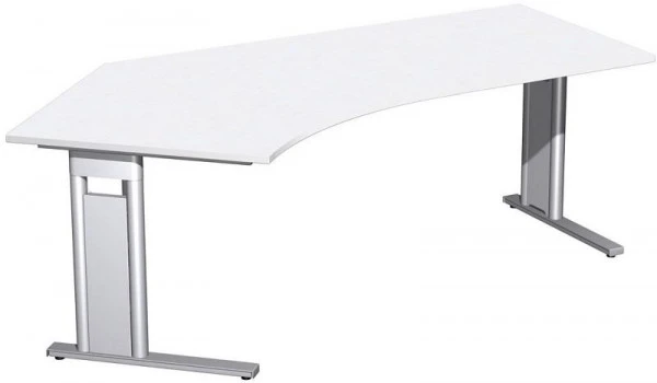 bureau geramöbel 135° gauche rigide revêtement de base C en option 2166x1130x720 blanc/argent N-648315-WS se procurer à ba...