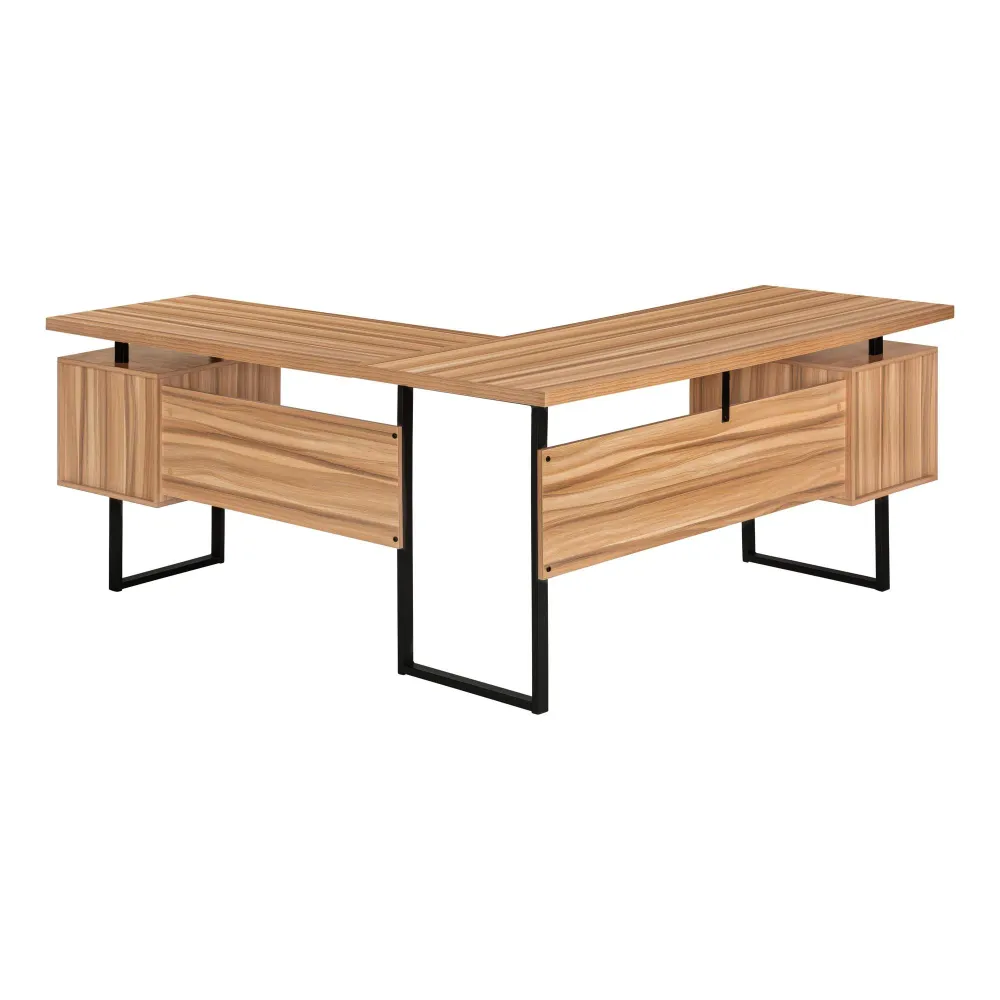 Monarch Bureau d'ordinateur - Bois recyclé/métal noir I 7612 pour le Printemps