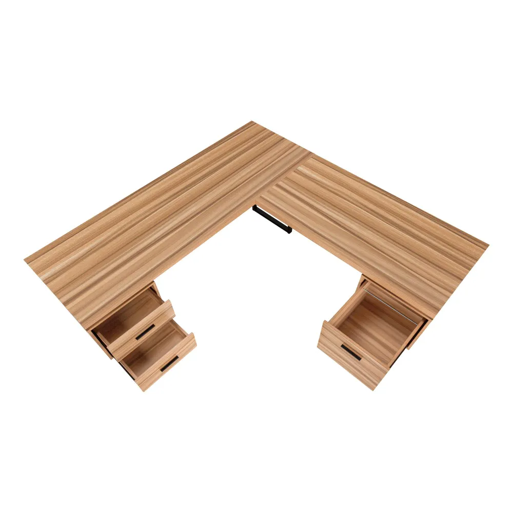 Monarch Bureau d'ordinateur - Bois recyclé/métal noir I 7612 pour le Printemps