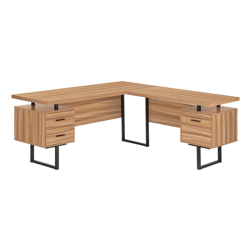 Monarch Bureau d'ordinateur - Bois recyclé/métal noir I 7612 pour le Printemps