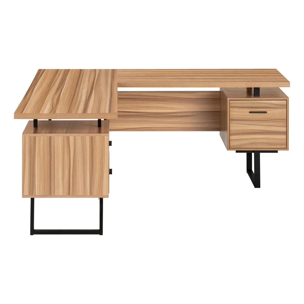 Monarch Bureau d'ordinateur - Bois recyclé/métal noir I 7612 pour le Printemps