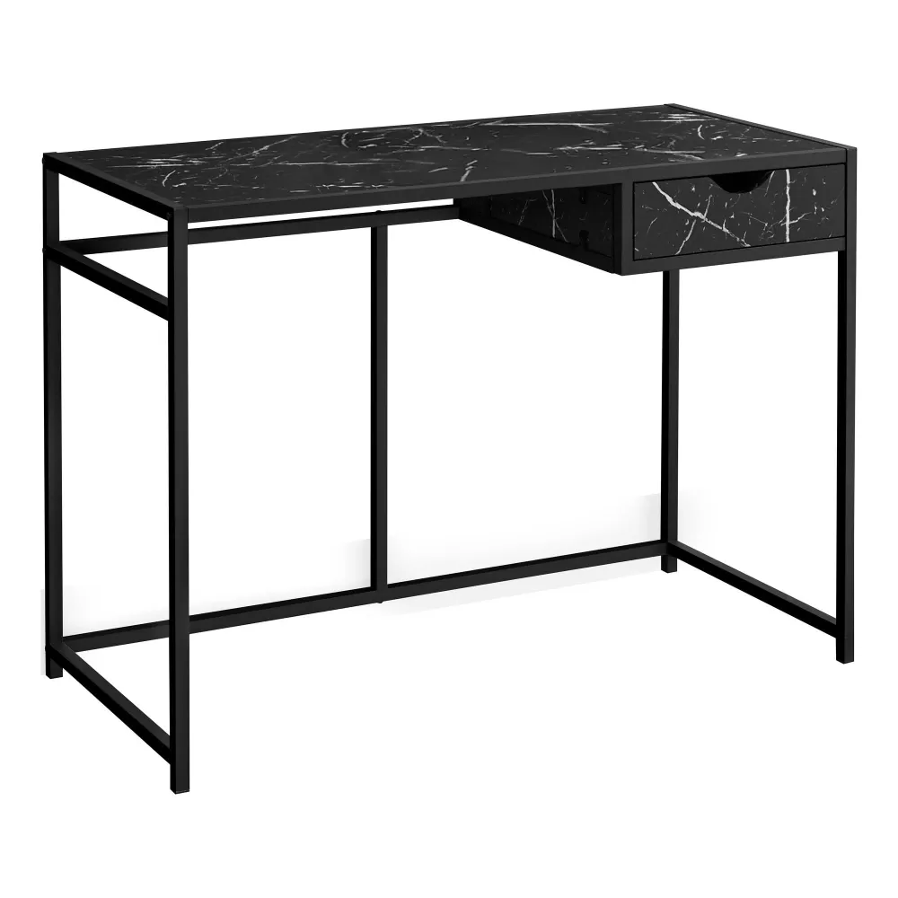 Porte-revues Monarch Bureau d'ordinateur - Aspect marbre noir/métal noir I 7572