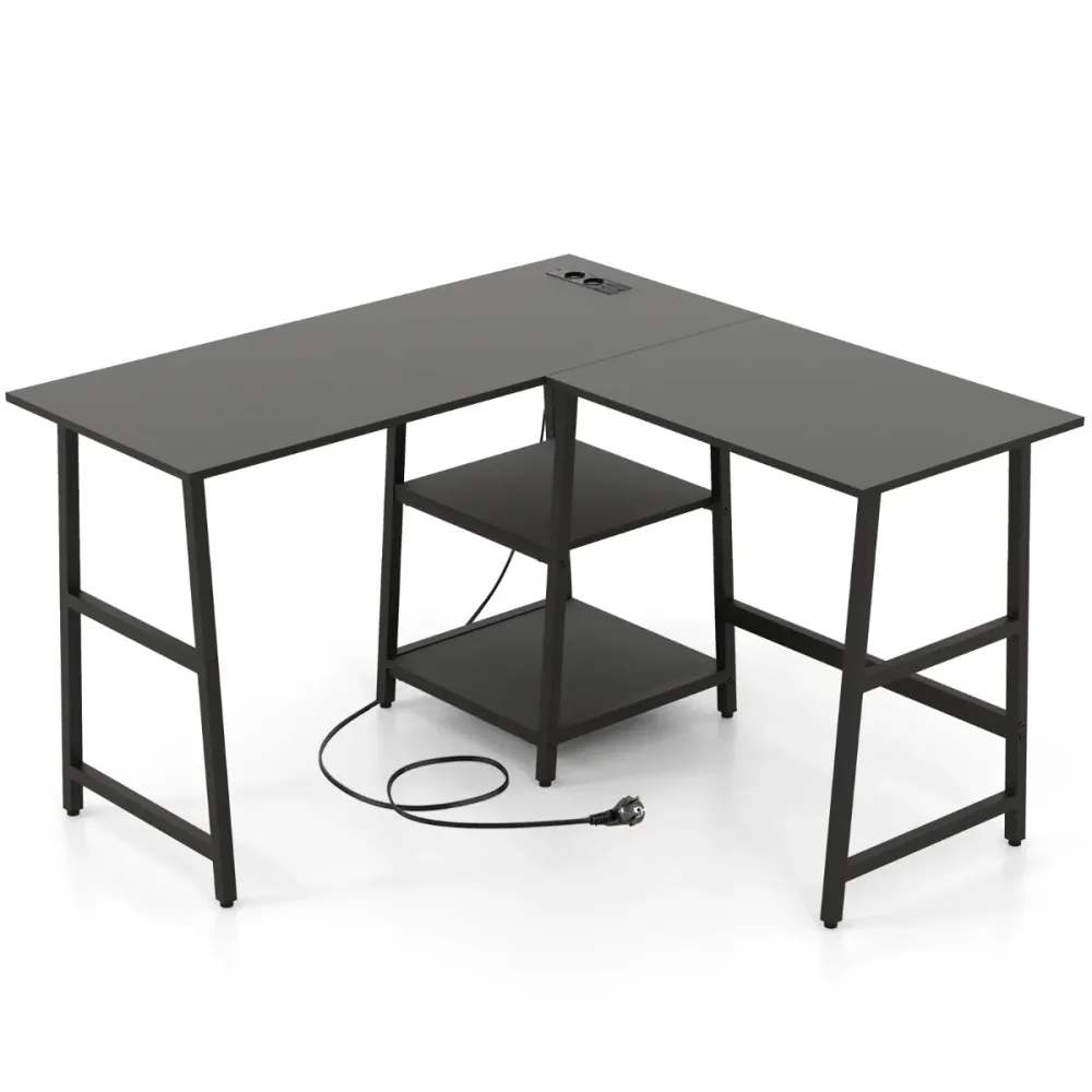 Trieur de courrier Bureau en forme de l 120 x 70 x 75 cm avec station de charge design récent en bois d'ingénierie noir 20...