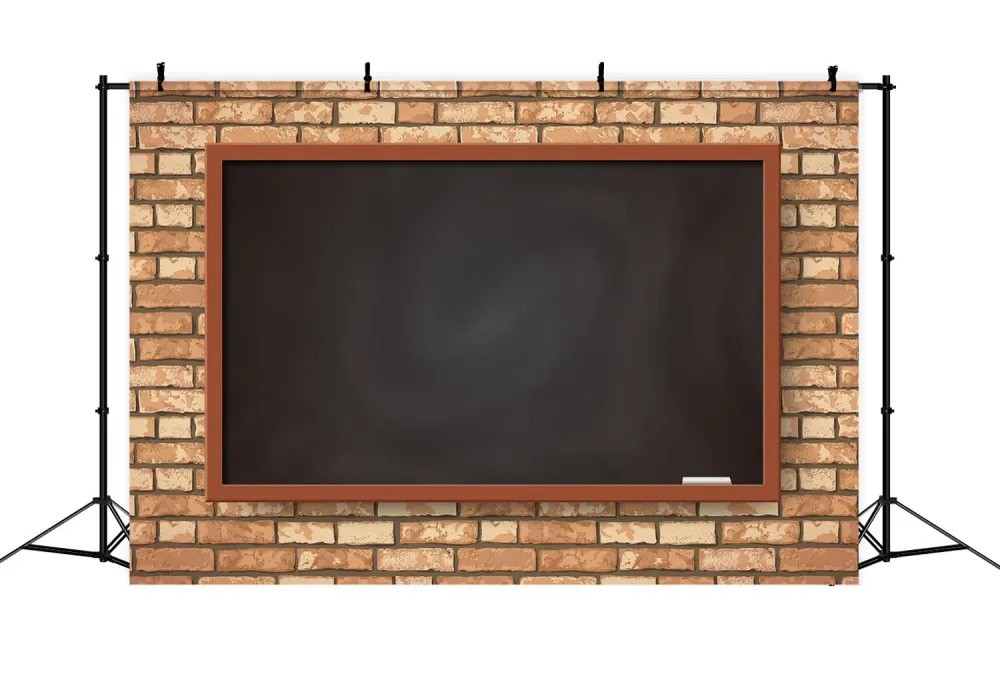 Toile de Fond de Tableau Noir avec Mur de Briques pour la Rentrée Scolaire DBD7-36 en Matériaux biodégradables