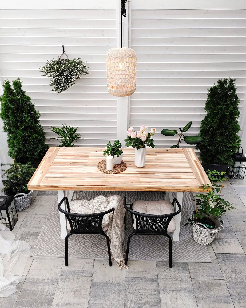 Acacia Dining Table 170 x 80 cm Blanc pur SCANIA