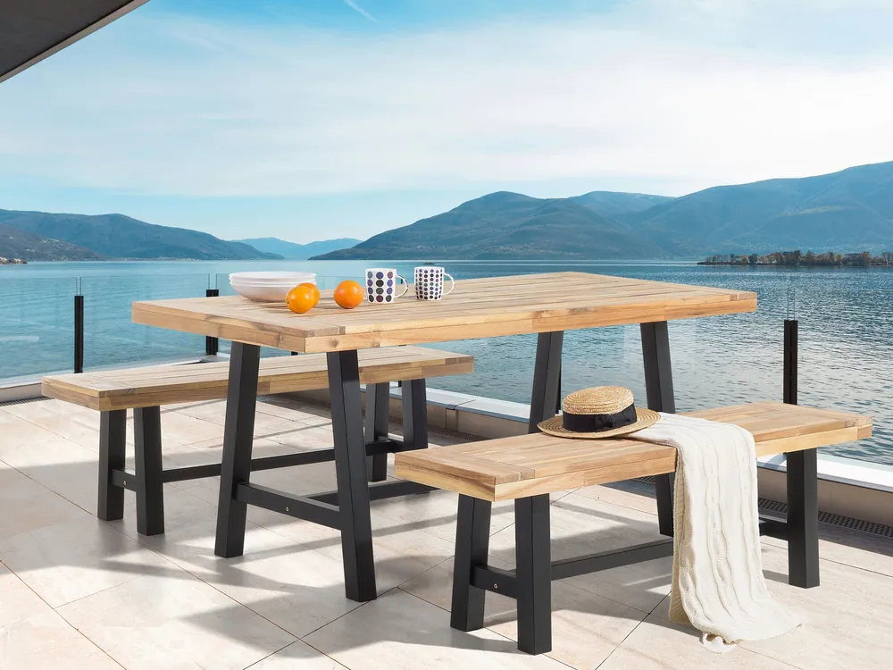 Acacia Dining Table 170 x 80 cm Noir jais SCANIA