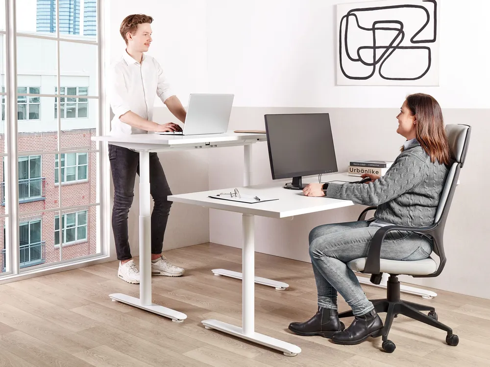 Adjustable Desk Electric Blanc pur DESTINAS