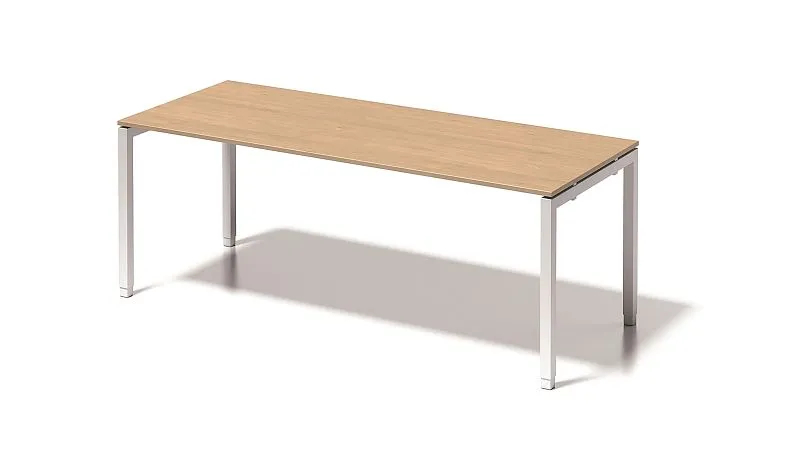 Bureau Bisley Cito structure en U réglable en hauteur 650-850 mm H 19 x L 2000 x P 800 mm érable/blanc signalisation DUH20...