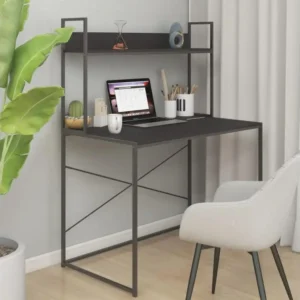 Bureau d'ordinateur noir 110x60x138 cm bois d’ingénierie avec Garantie 2 Ans
