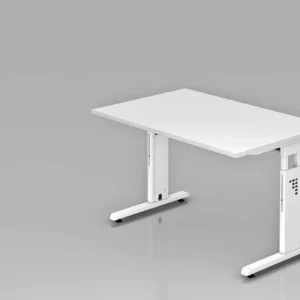 Bureau Hammerbacher pied C 120x80cm blanc/blanc hauteur de travail 65-85 cm VOS12/W/W prendre à bas prix