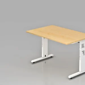 Bureau Hammerbacher pied C 120x80cm érable/blanc hauteur de travail 65-85 cm VOS12/3/W se procurer à bas prix