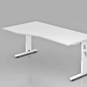 Bureau Hammerbacher pied C 180x100/80cm blanc/blanc hauteur de travail 65-85 cm VOS18/W/W se procurer à bas prix
