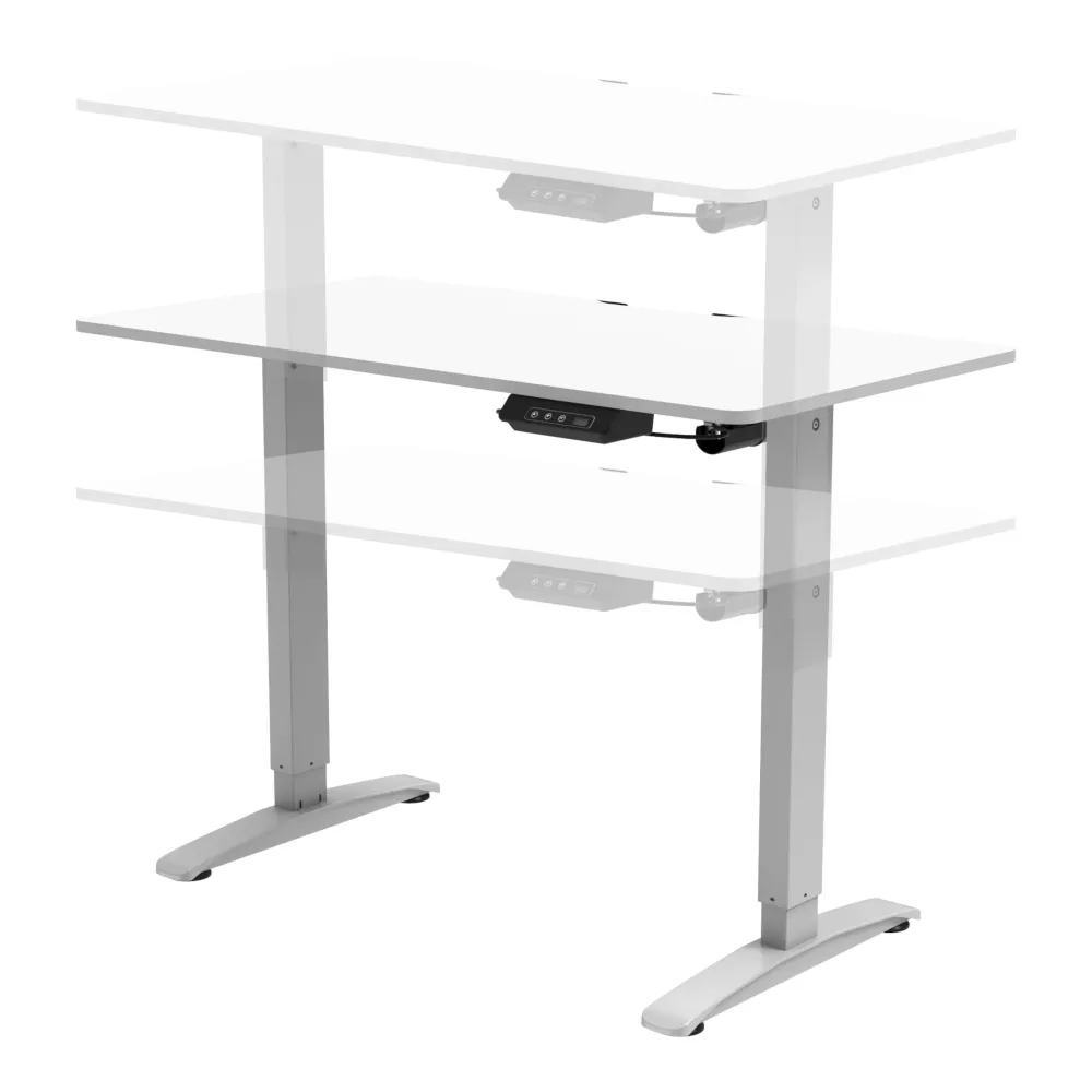 Bureau poste de travail table électrique à hauteur réglable 73 - 118 cm rectangulaire blanc 03_0006661 avec Support de Pla...