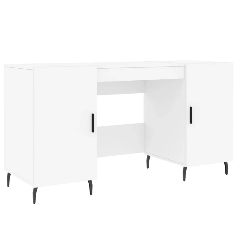 Bureau table poste de travail meuble d'ordinateur informatique étude 140 x 50 x 75 cm bois d'ingénierie blanc 02_0023513 |...