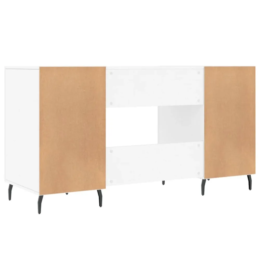 Bureau table poste de travail meuble d'ordinateur informatique étude 140 x 50 x 75 cm bois d'ingénierie blanc 02_0023513 |...