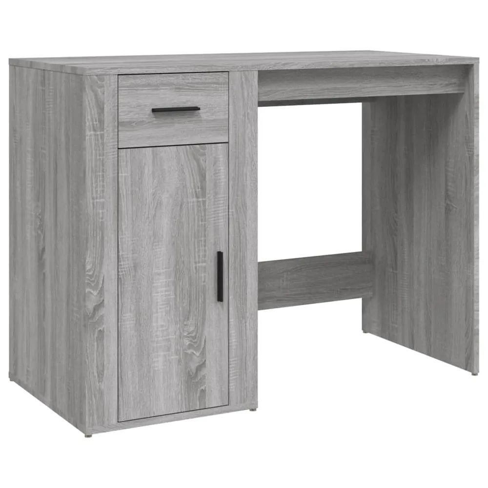 Bureau table poste de travail meuble d'ordinateur informatique étude avec armoire sonoma bois d'ingénierie gris 02_0023400...