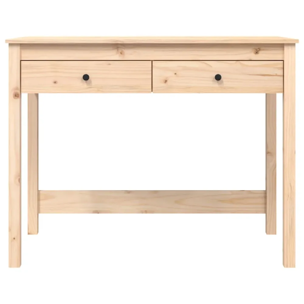 Bureau table poste de travail meuble d'ordinateur informatique étude avec tiroirs 100 x 50 x 78 cm bois massif de pin brun...